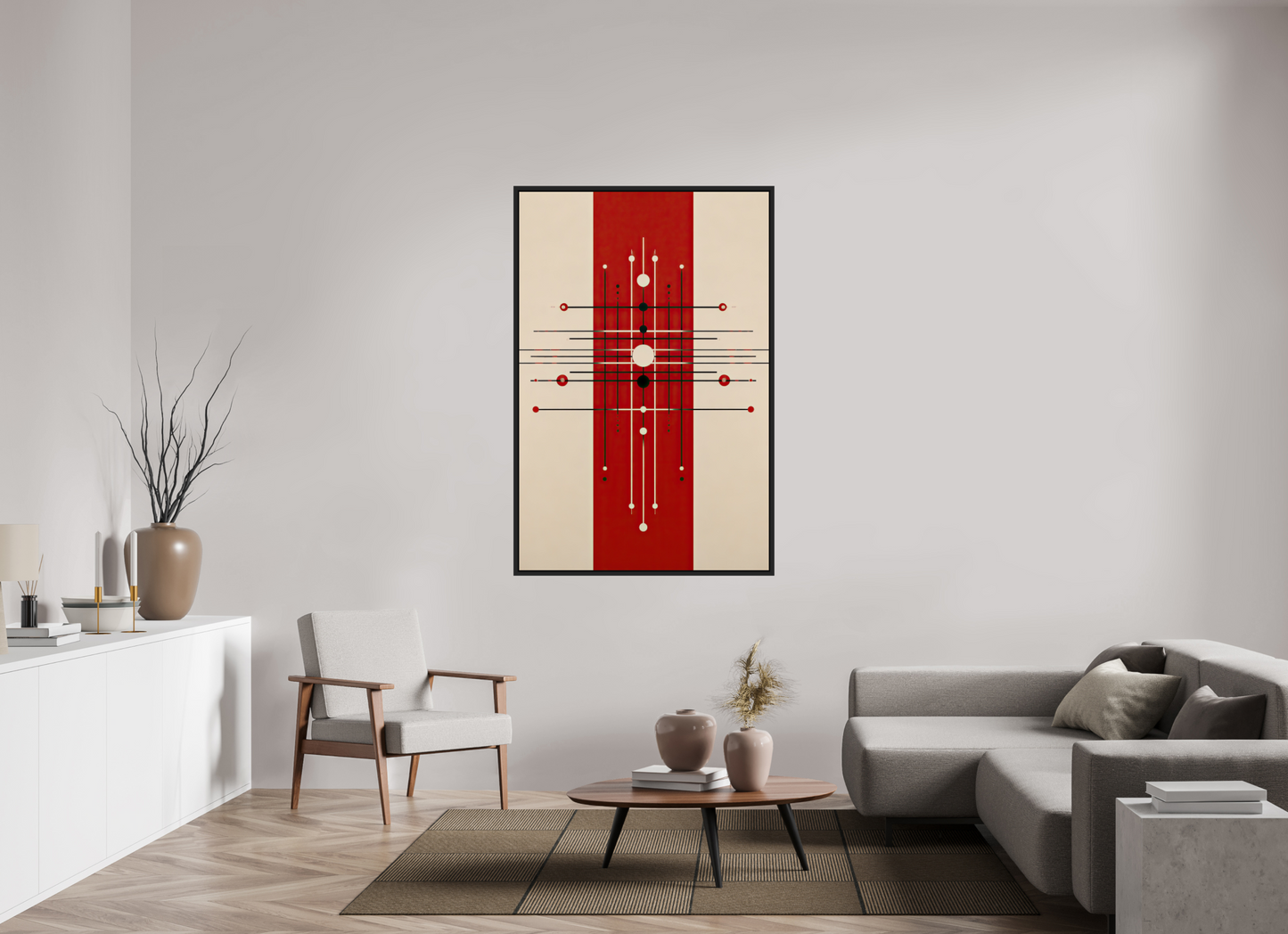 40 x 60.6″, Fine Art Print on Aluminum Dibond with Boarder Red Line