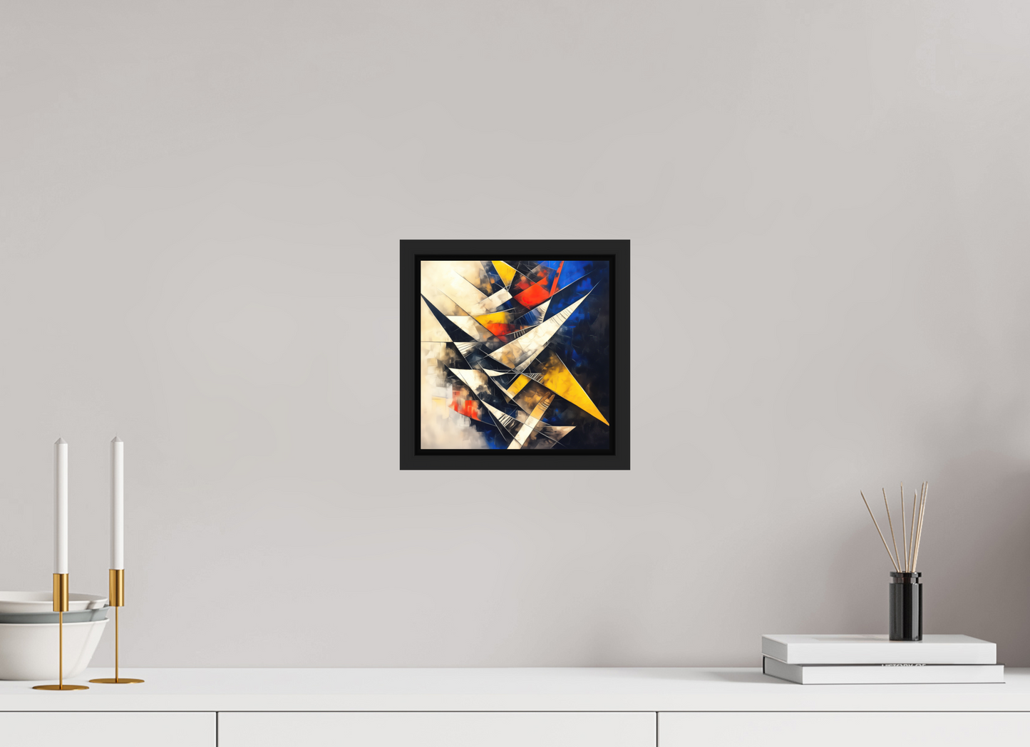 8 x 8″, Photo Print on Aluminum Backing with boarder Abstract Triangles