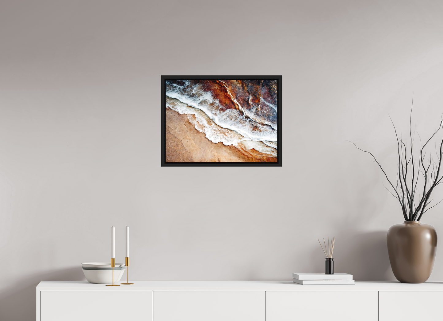21.7 x 16″, Photo Print on Aluminum Backing with boarder Desert Water