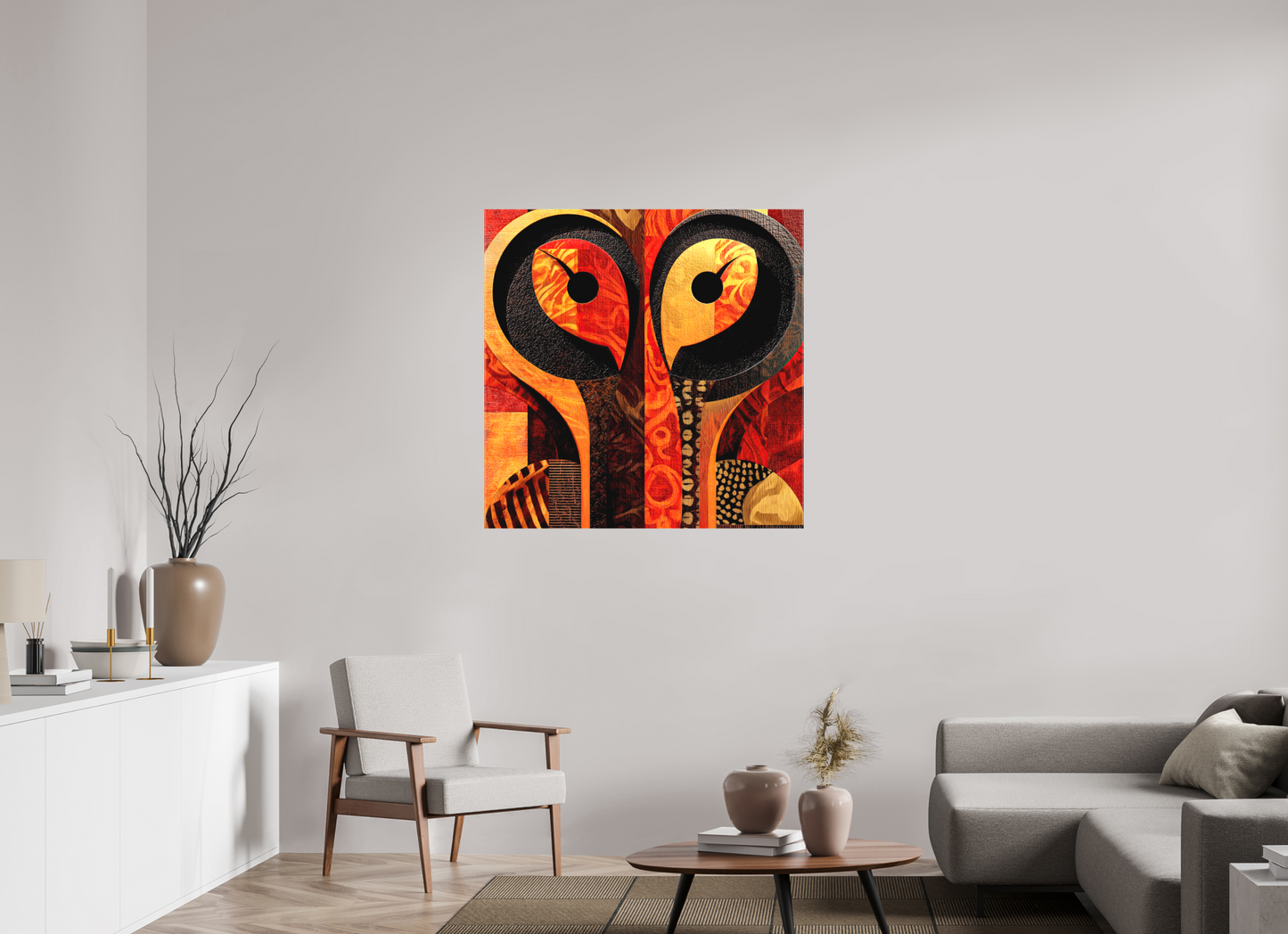 40 x 40″, Textile on Canvas Abstract Cutout 3