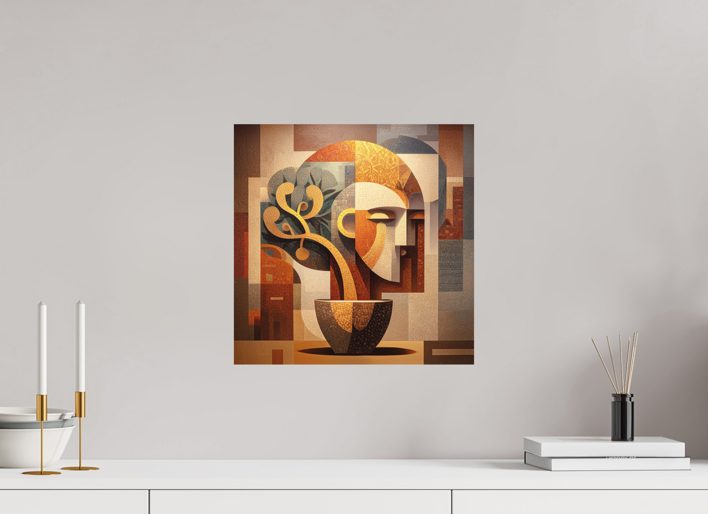 15 x 15″, Photo Print on Aluminum Backing Abstract Pot Head