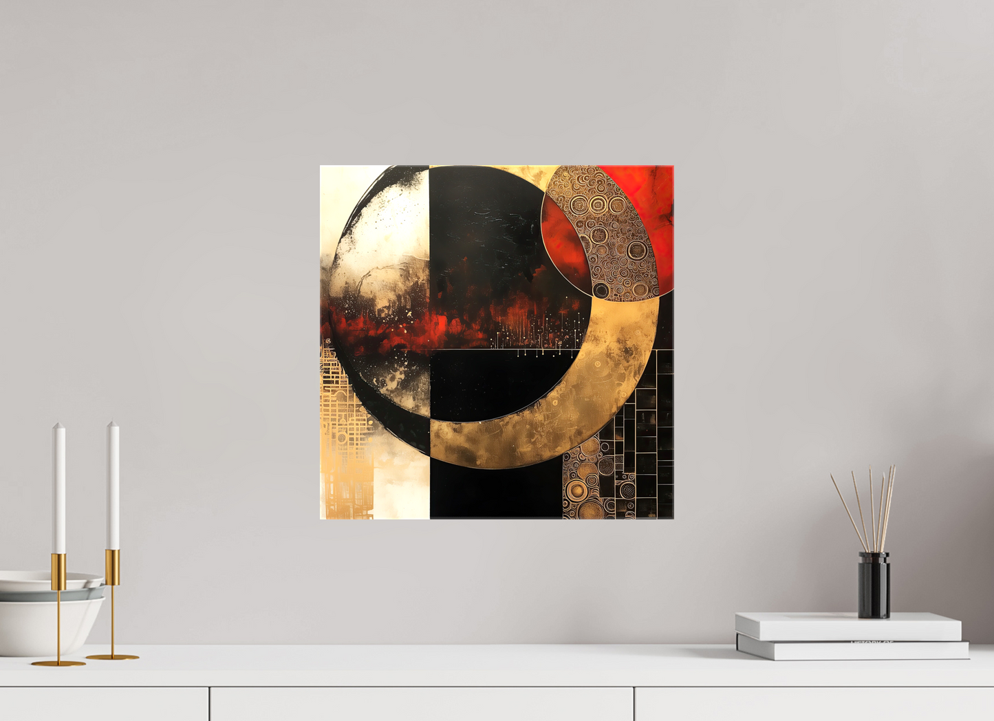 15 x 15″, Glossy Canvas Gold Blood Moon