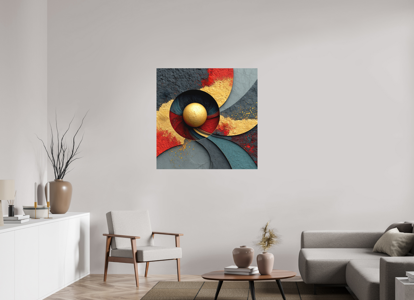 40 x 40″, Photo Print on Aluminum Backing Gold Ball