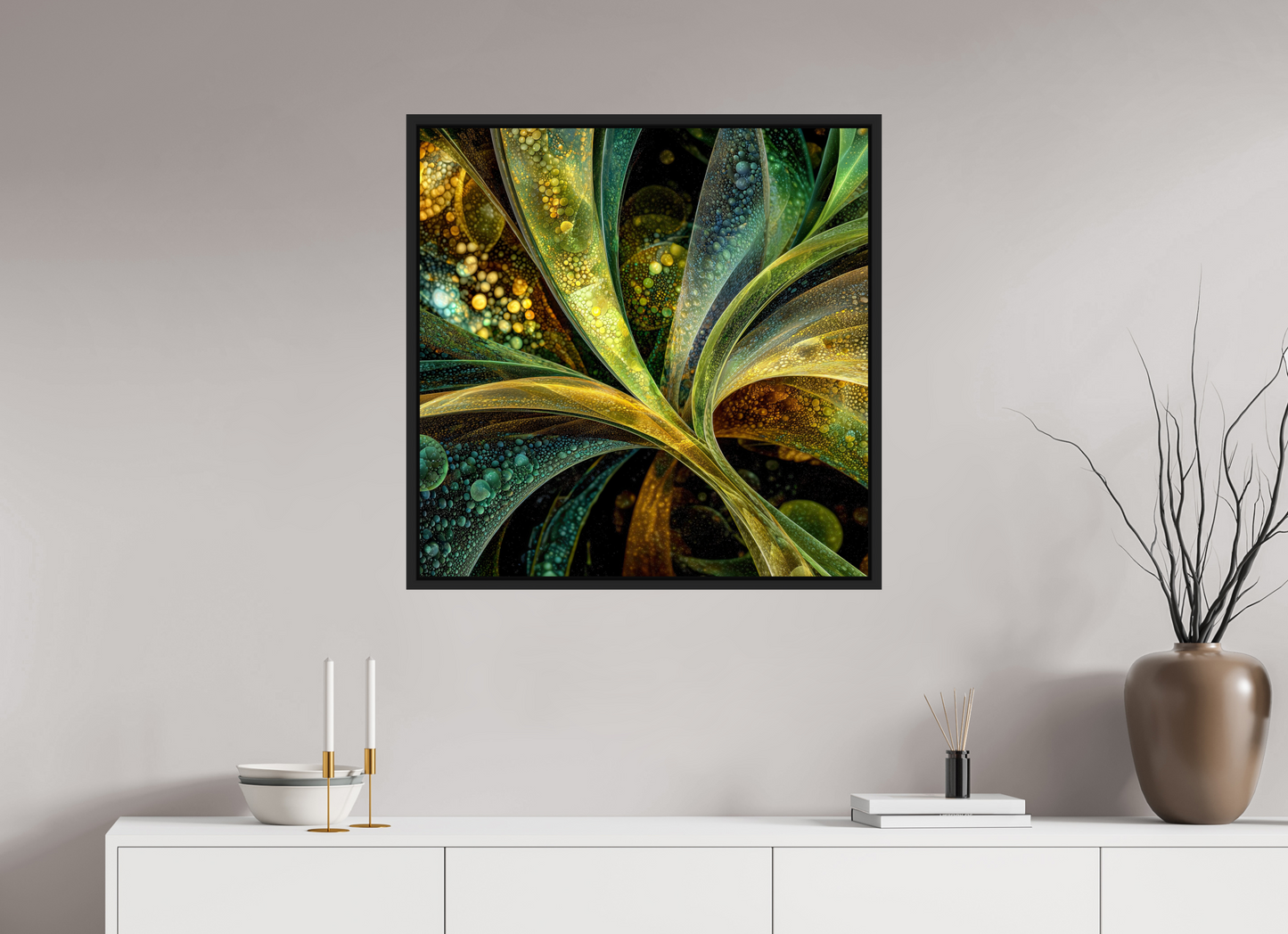 30 x 30″, Fine Art Print on Aluminum Dibond with Boarder Algae