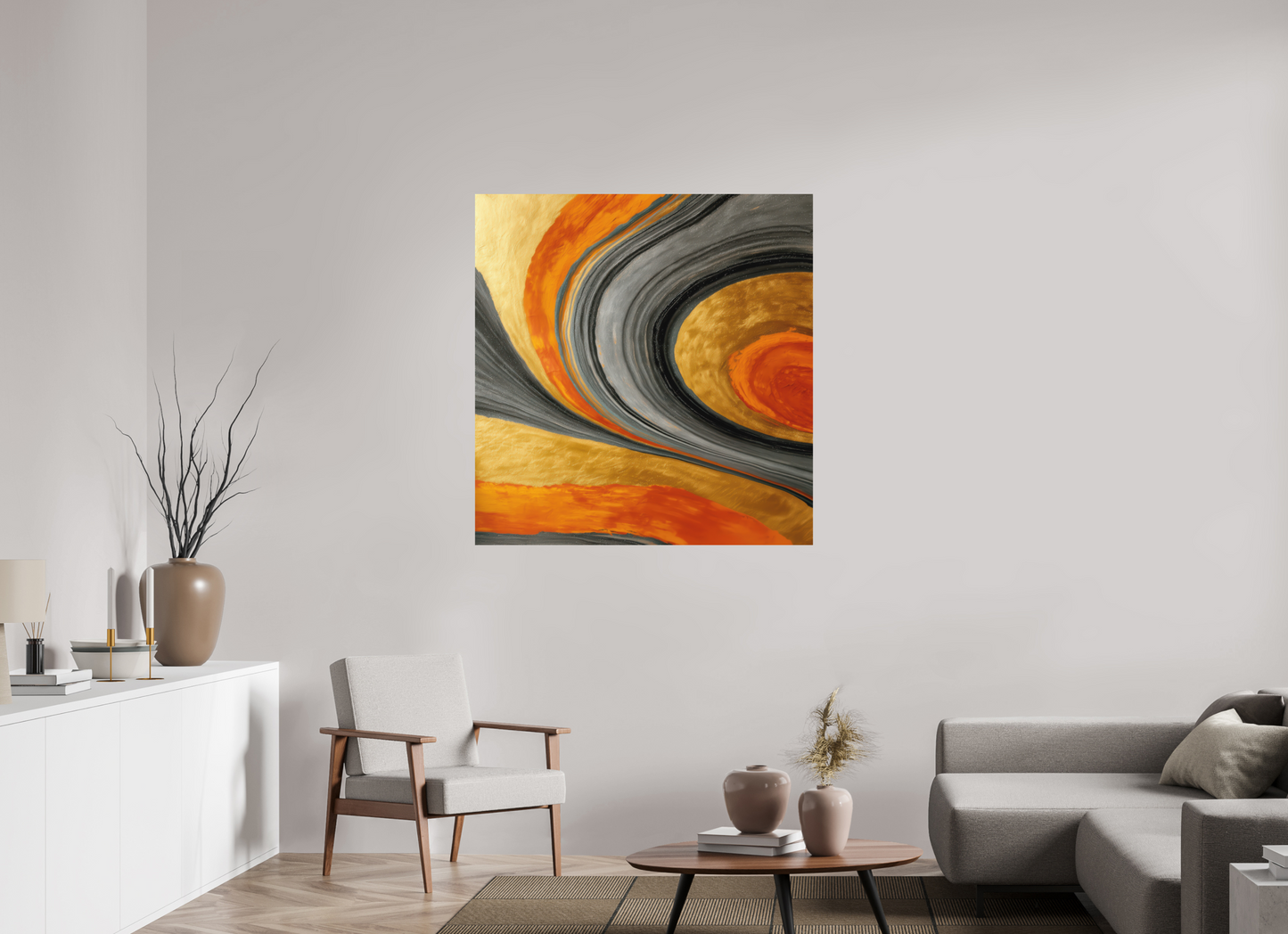 43 x 44.7″, Photo Print on Aluminum Backing Abstract Gold Geode 2