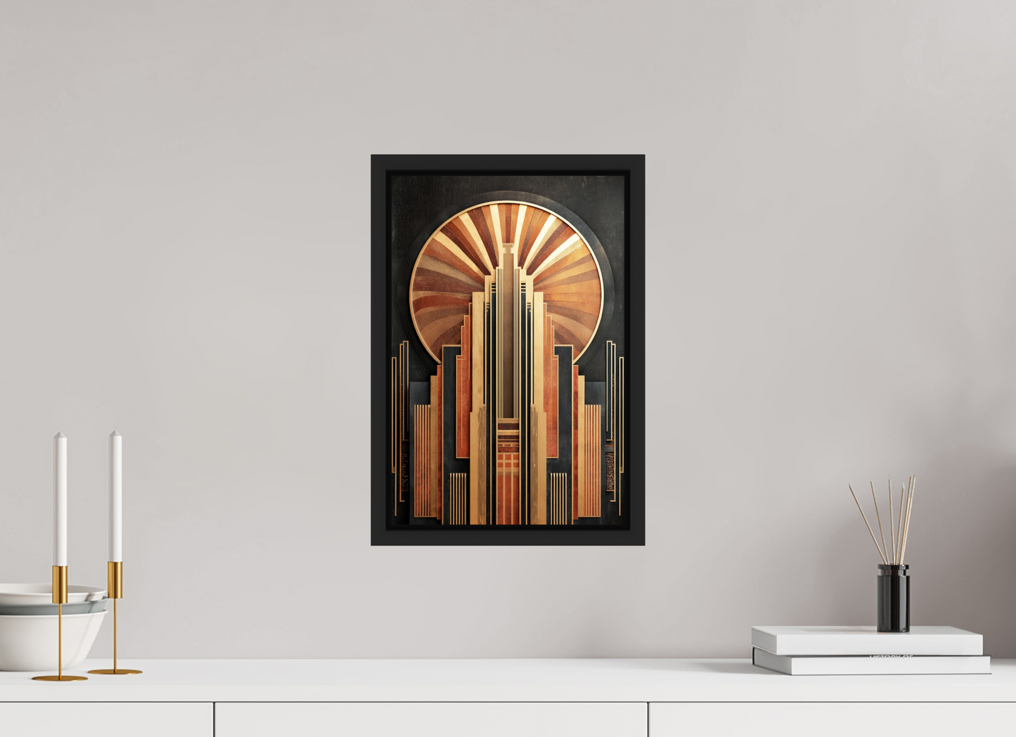 10 x 15″, Fine Art Print on Aluminum Dibond with Boarder Art Deco City 1
