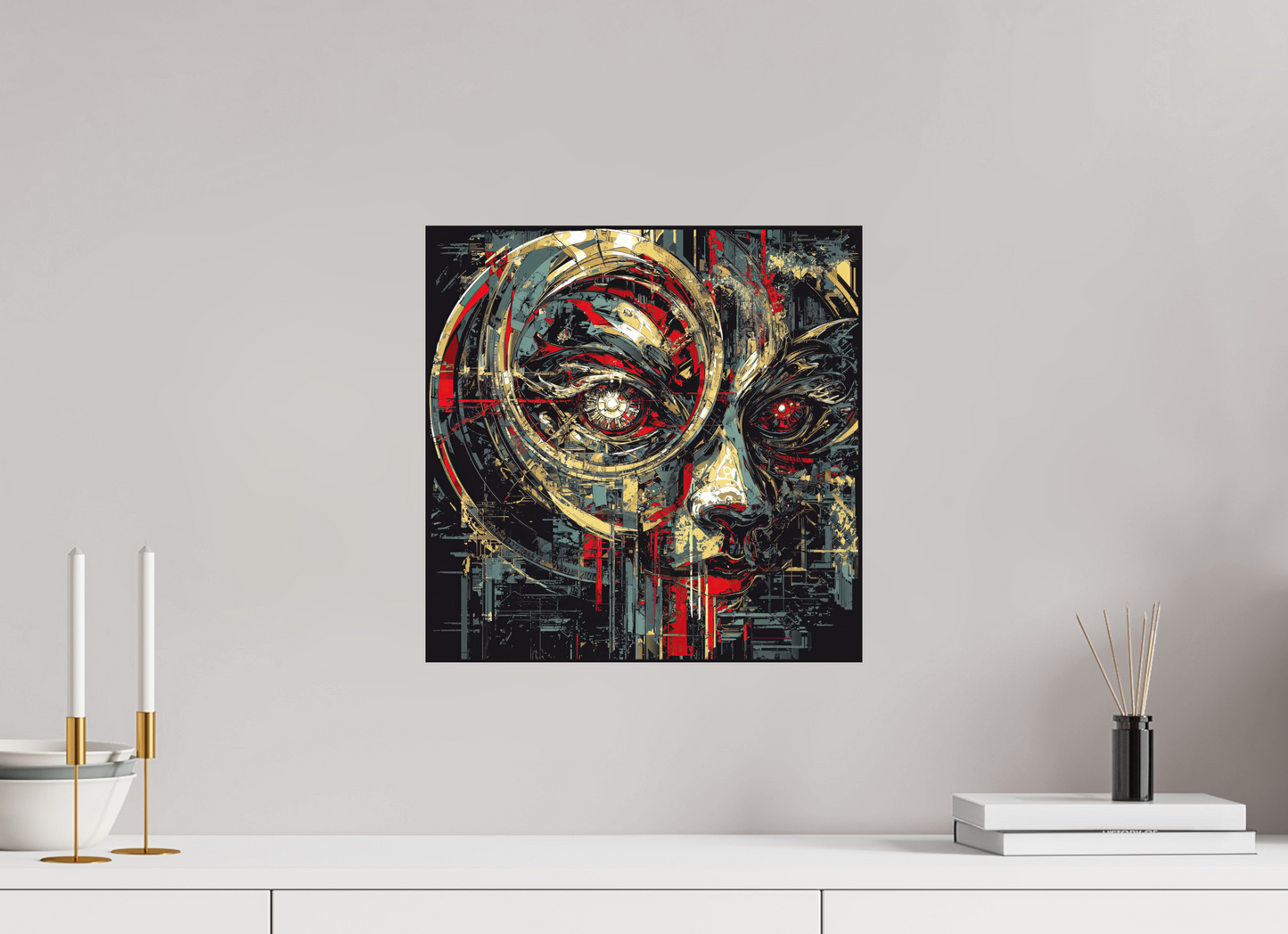 15 x 15″, Photo Print on Aluminum Backing Abstract Female Eye