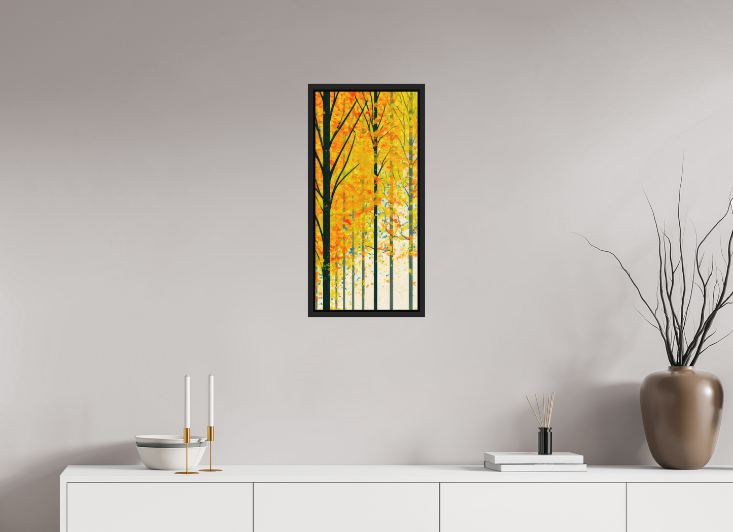 12 x 25.6″, Photo Print on Aluminum Backing with boarder Autumn Trees