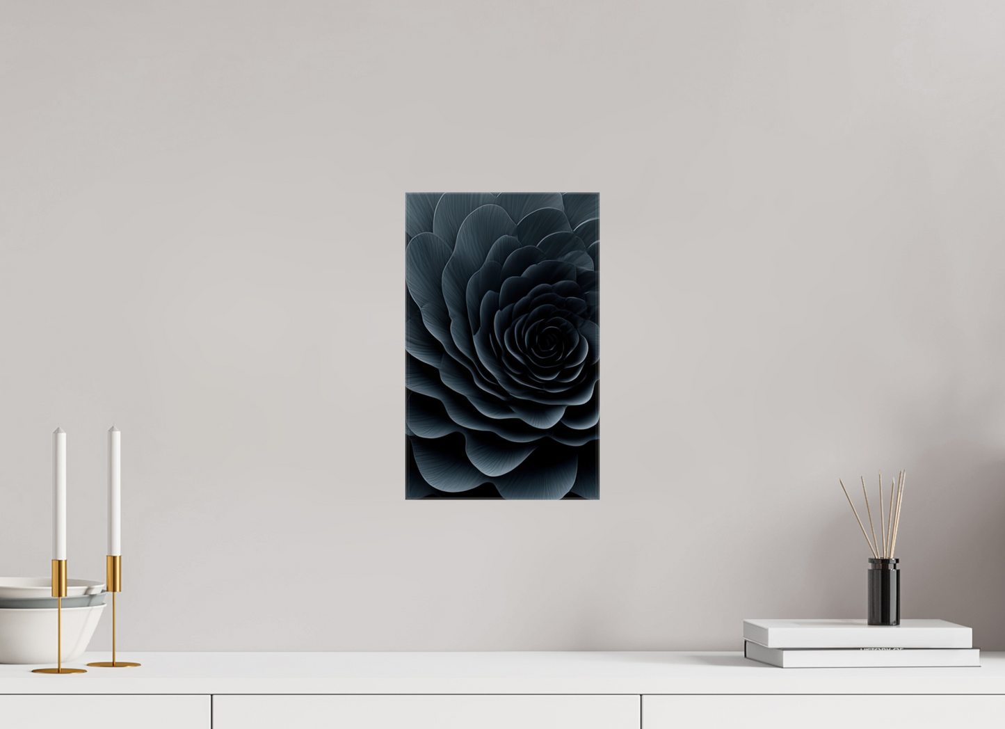 8 x 12.8″, Glossy Canvas Dark Flower