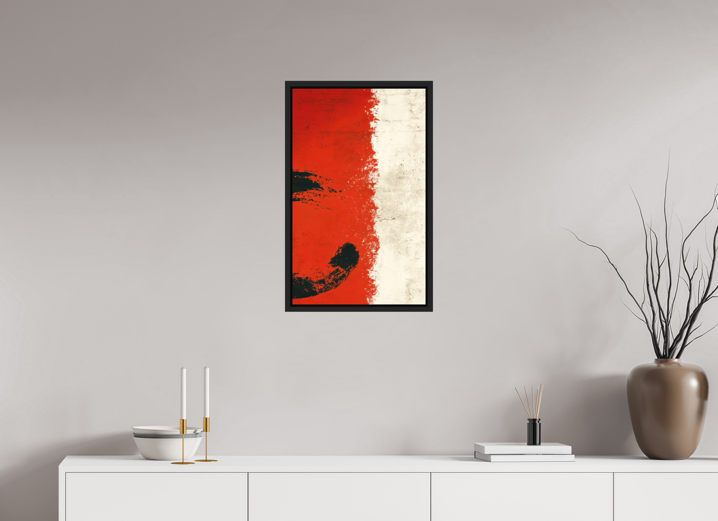 16 x 25.9″, Photo Print on Aluminum Backing with boarder Abstract Paint Brush Circle Right