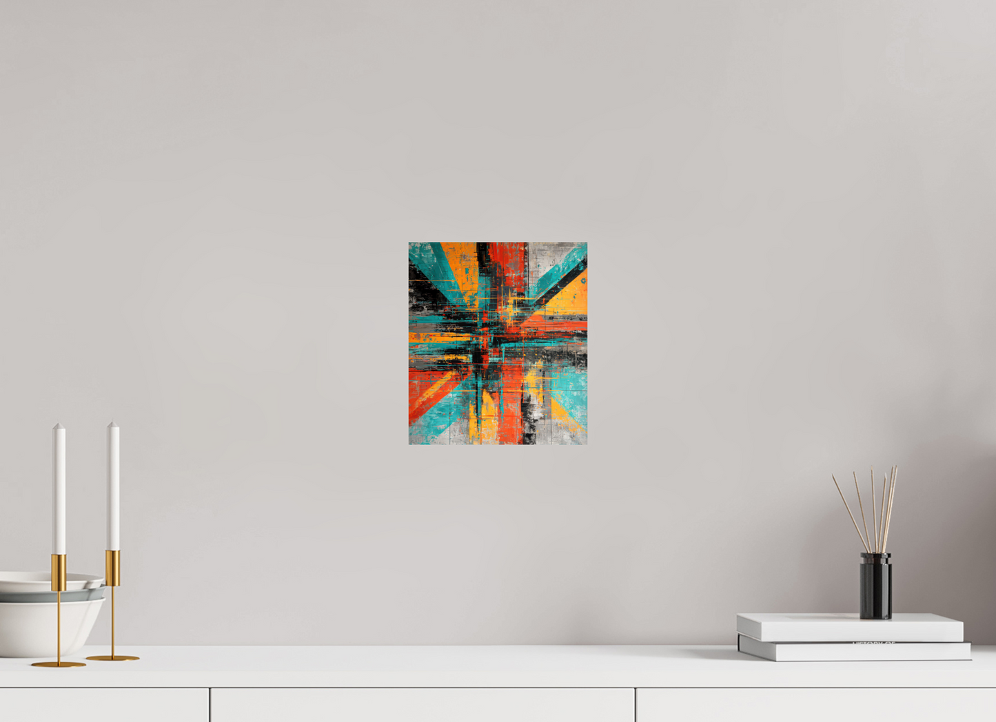 8 x 9.1″, Fine Art Print On Aluminum Dibond Abstract Paint Lines