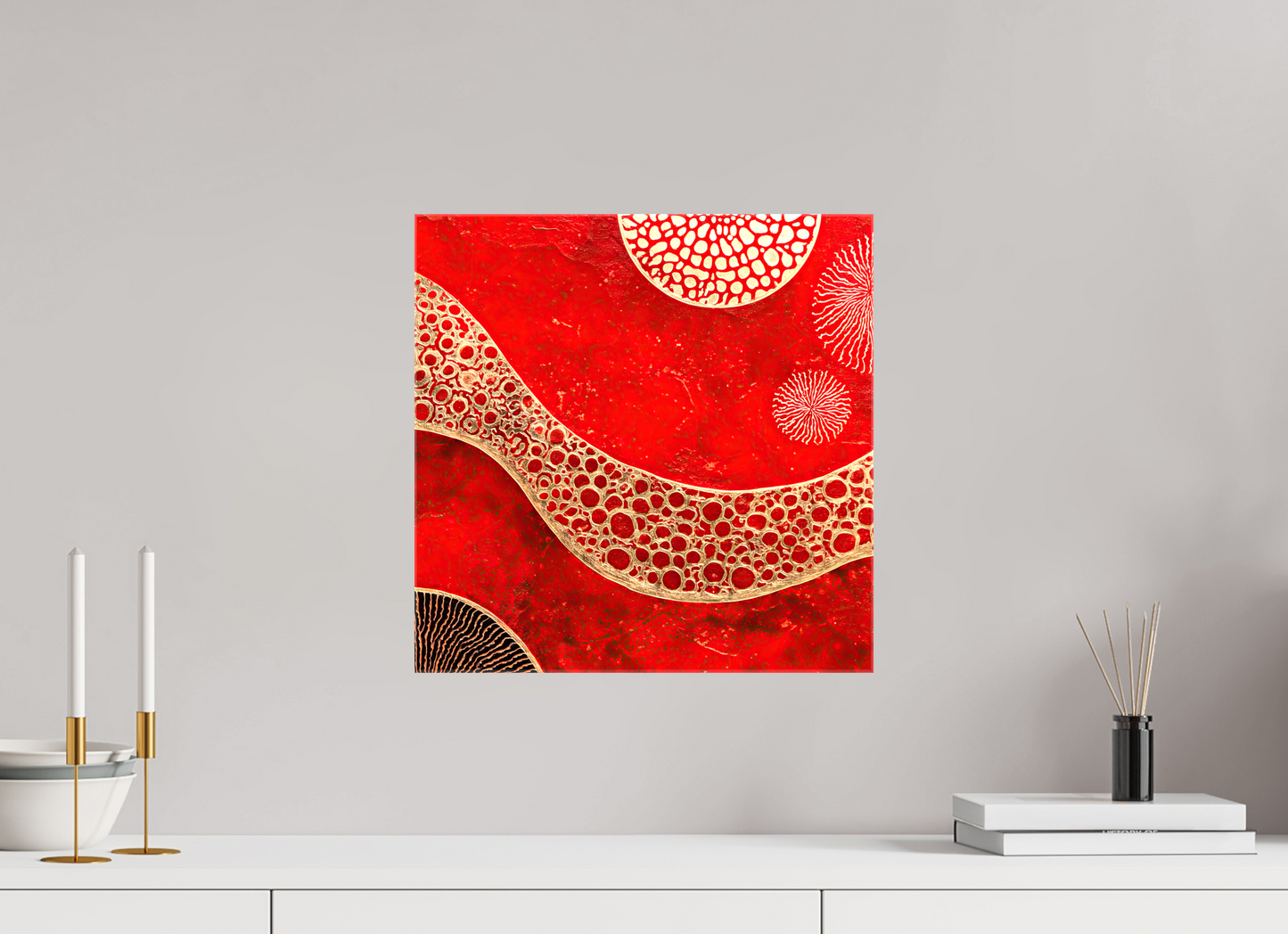 15 x 15″, Glossy Canvas Blood Cells