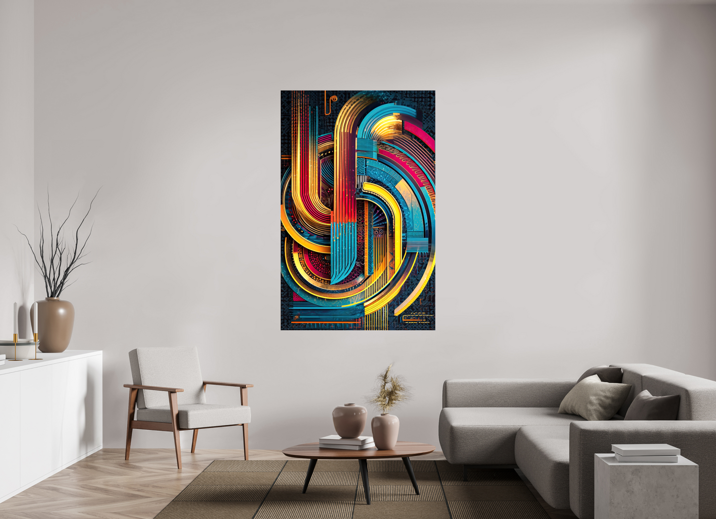 43 x 66.9″, Glossy Canvas Abstract Jazz 2