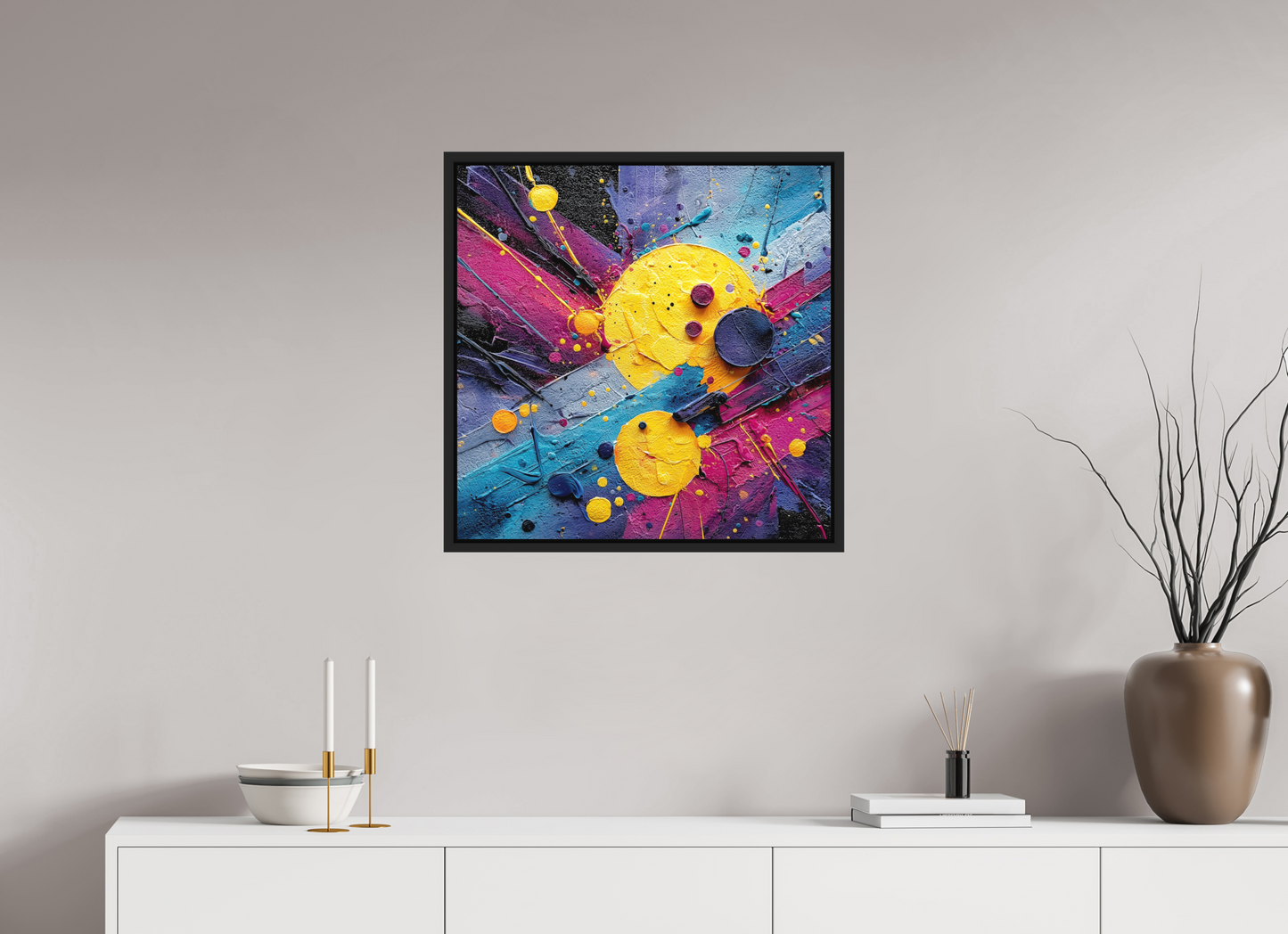 25 x 25″, Photo Print on Aluminum Backing with boarder Color Blast
