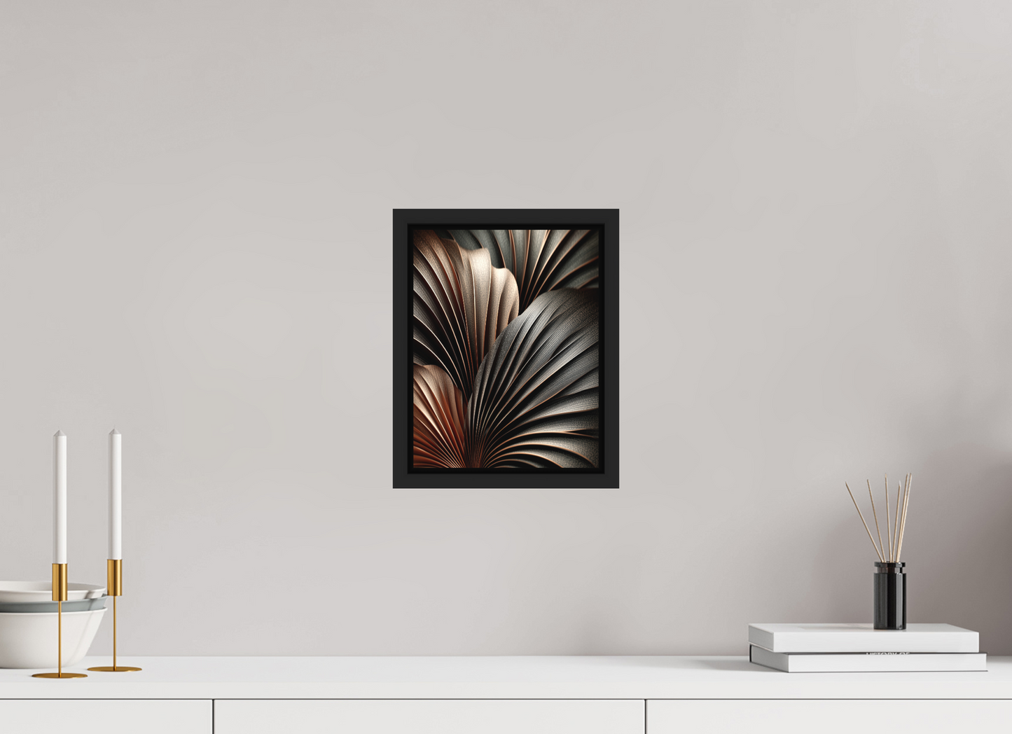 8 x 10.3″, Photo Print on Aluminum Backing with boarder Dark Leaves