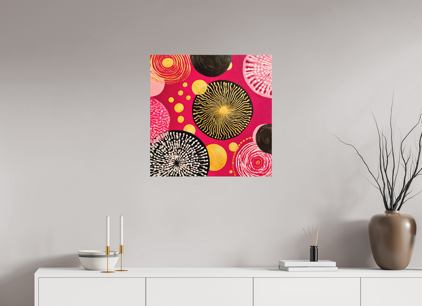 25 x 25″, Photo Print on Aluminum Backing Spores