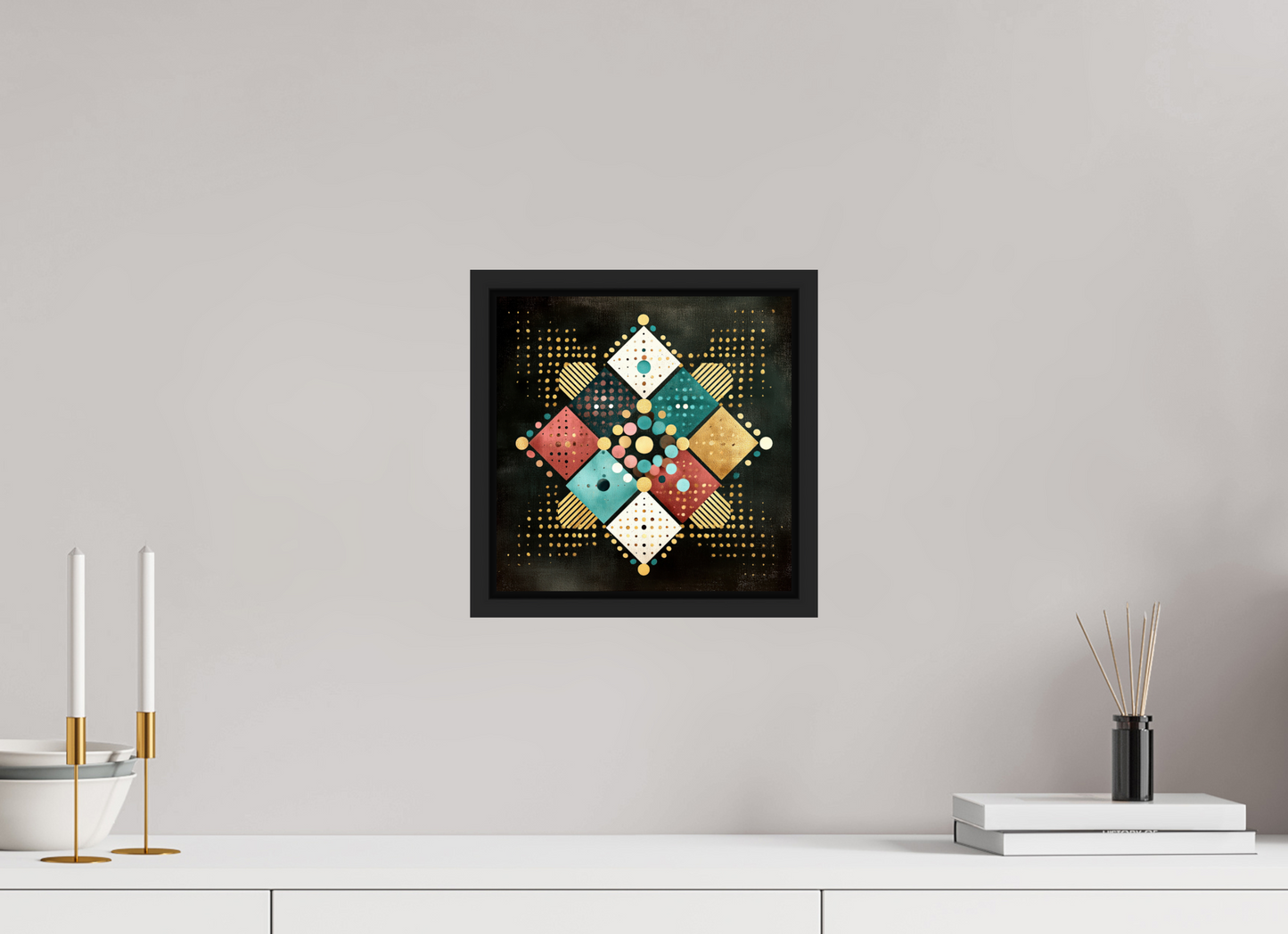 10 x 10″, Fine Art Print on Aluminum Dibond with Boarder Squares