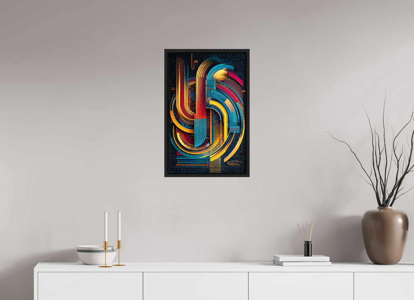 16 x 24.9″, Fine Art Print on Aluminum Dibond with Boarder Abstract Jazz 2