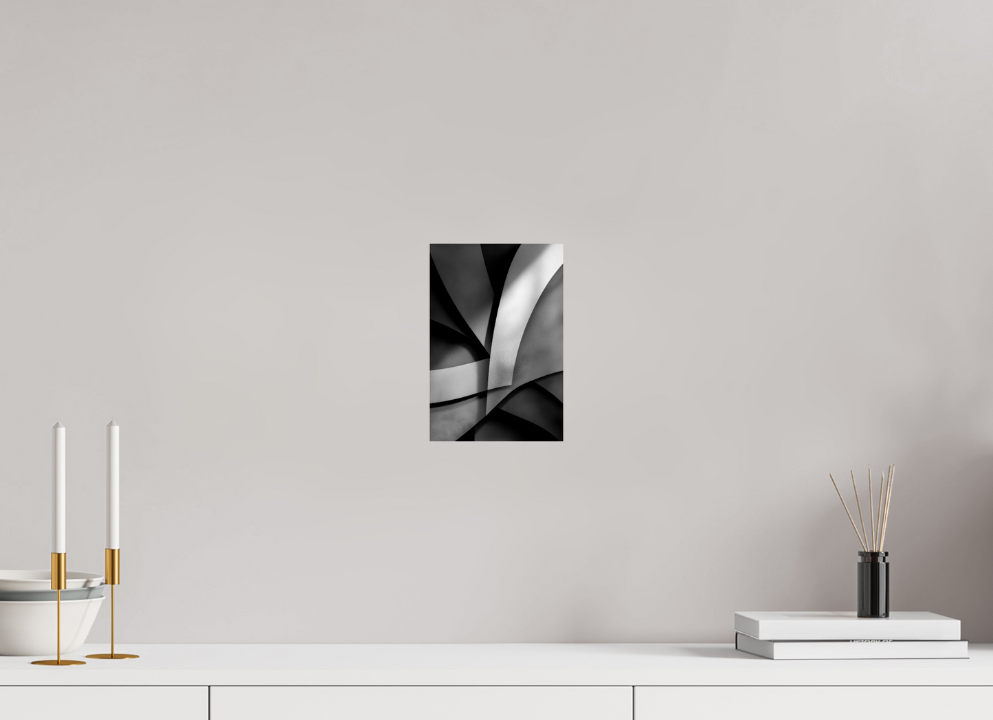 6 x 8.9″, Fine Art Print On Aluminum Dibond Abstract B&W 3