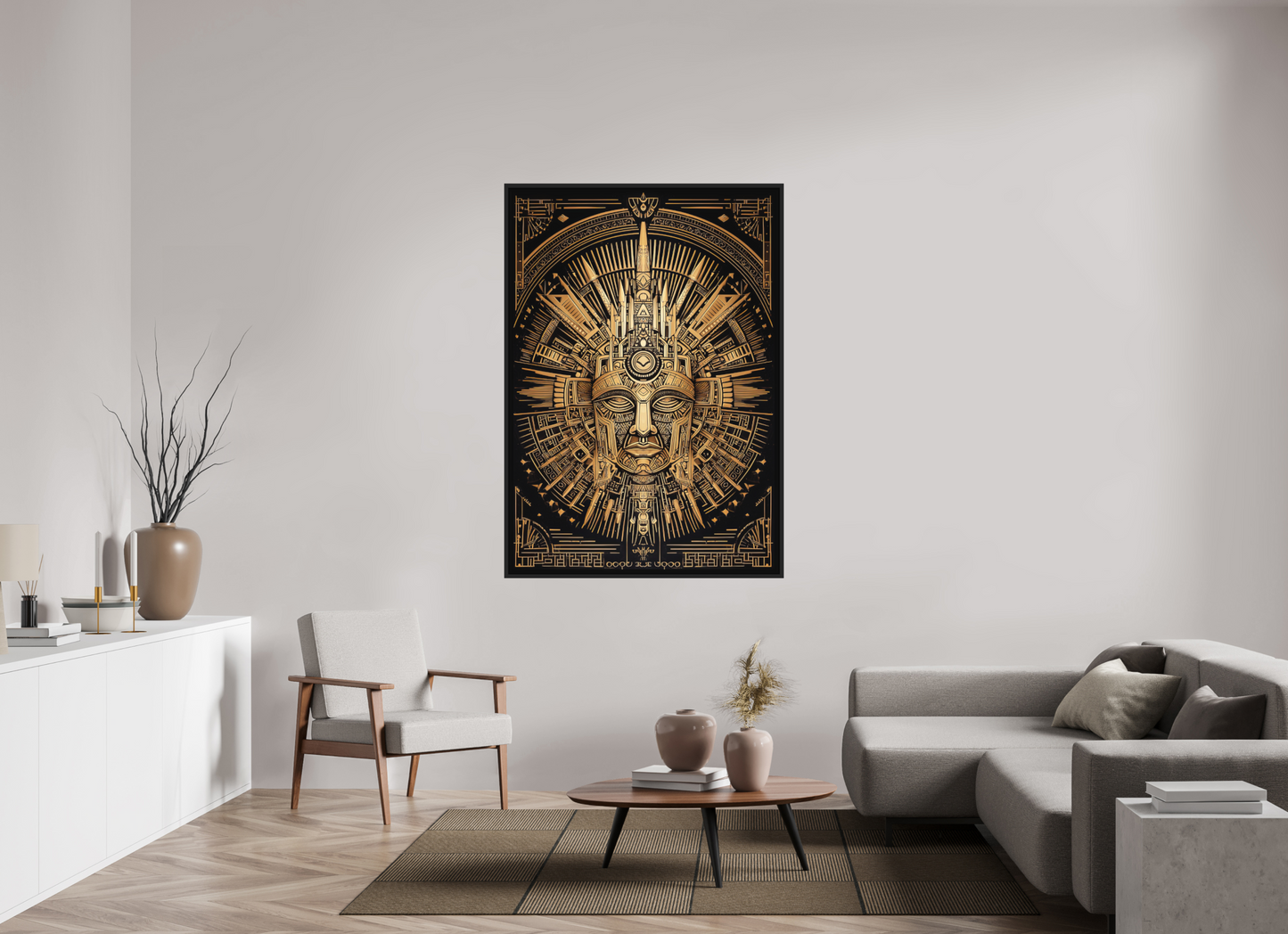 43 x 61.4″, Photo Print on Aluminum Backing with boarder Tribal Gold