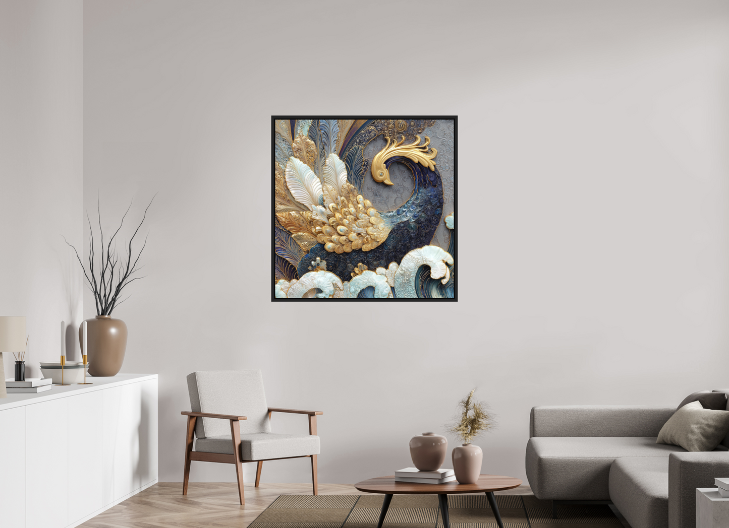 40 x 40″, Photo Print on Aluminum Backing with boarder Swan 2