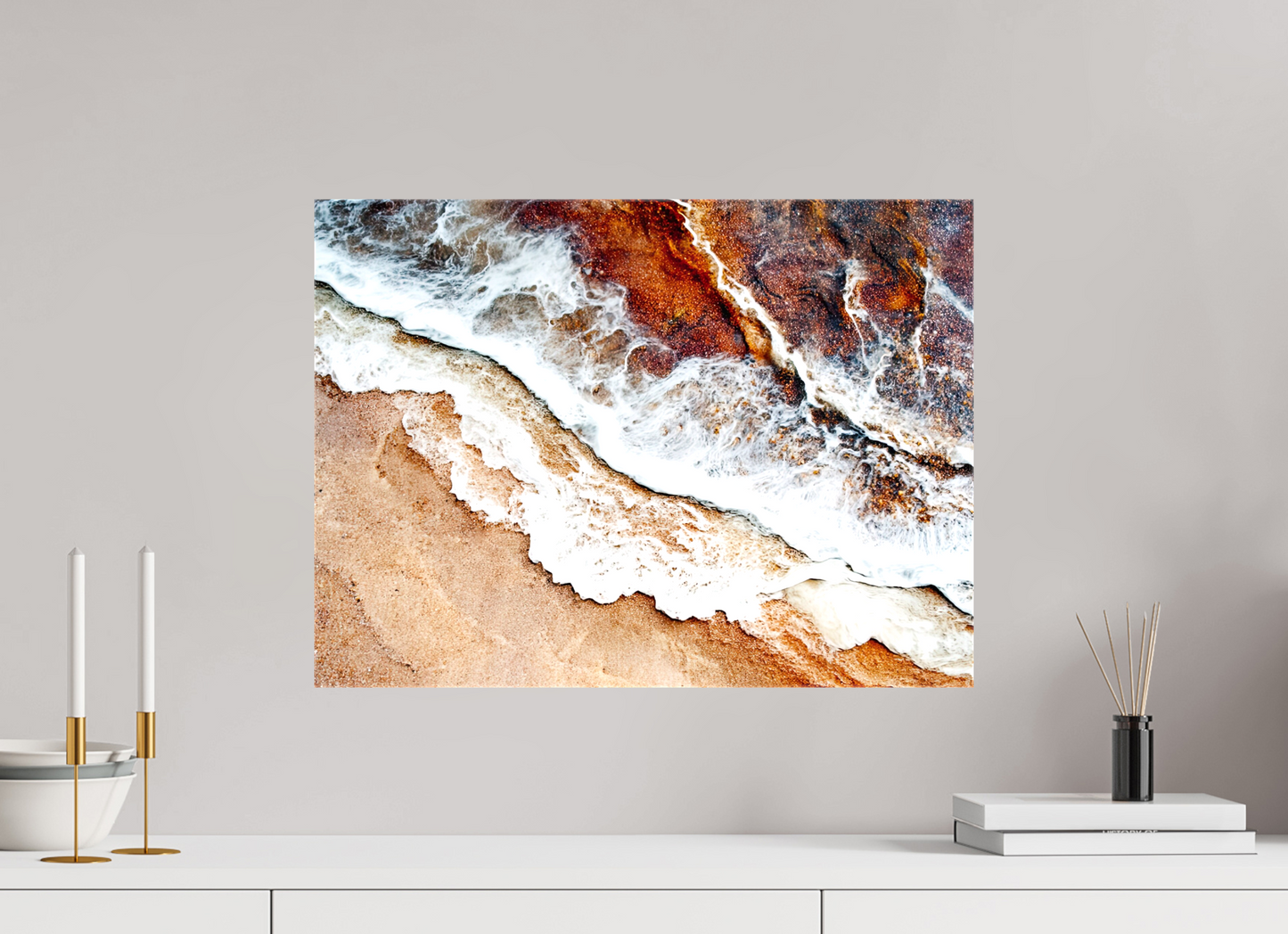 21.7 x 16″, Glossy Canvas Desert Water