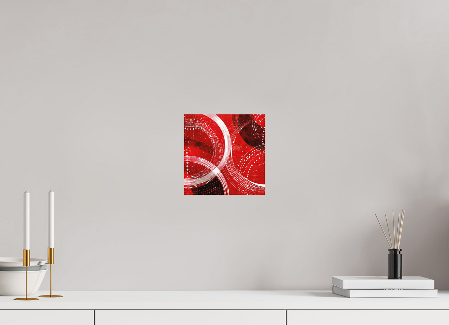 8 x 8″, Photo Print on Aluminum Backing Red & White