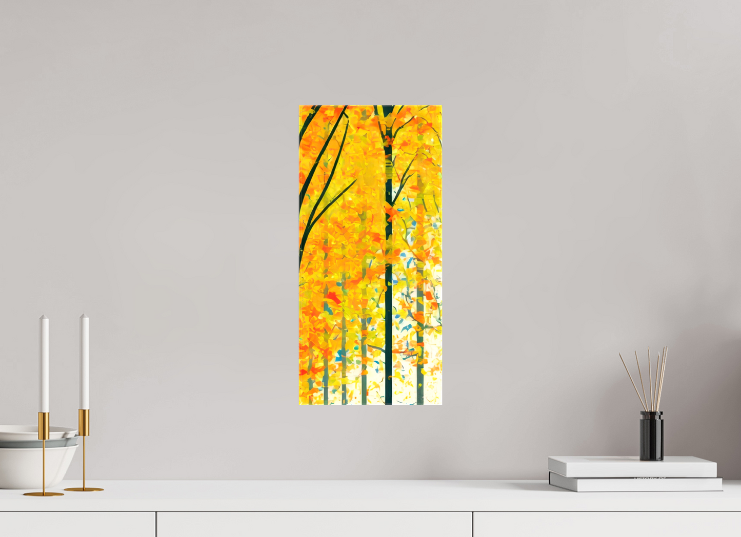 8 x 17.1″, Glossy Canvas Autumn Trees