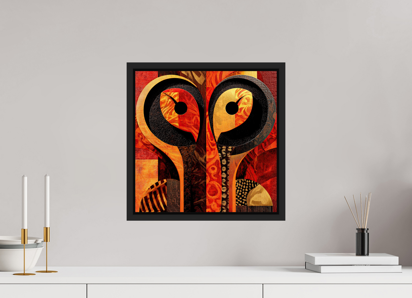 15 x 15″, Fine Art Print on Aluminum Dibond with Boarder Abstract Cutout 3