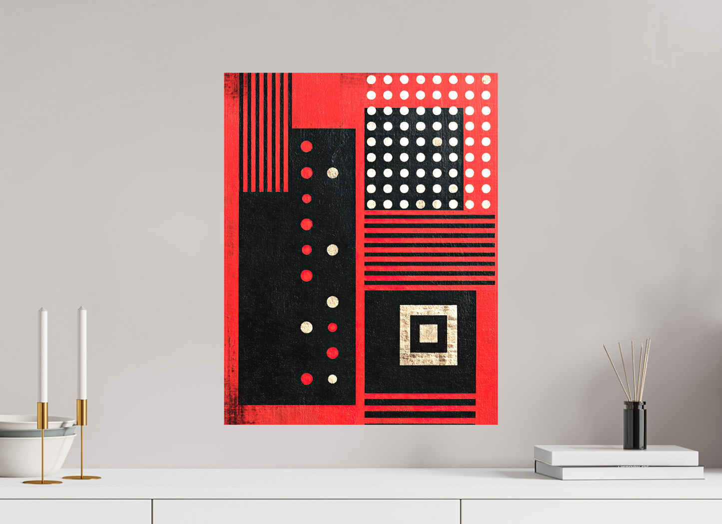 16 x 20.6″, Textile on Canvas Abstract Barcode 2
