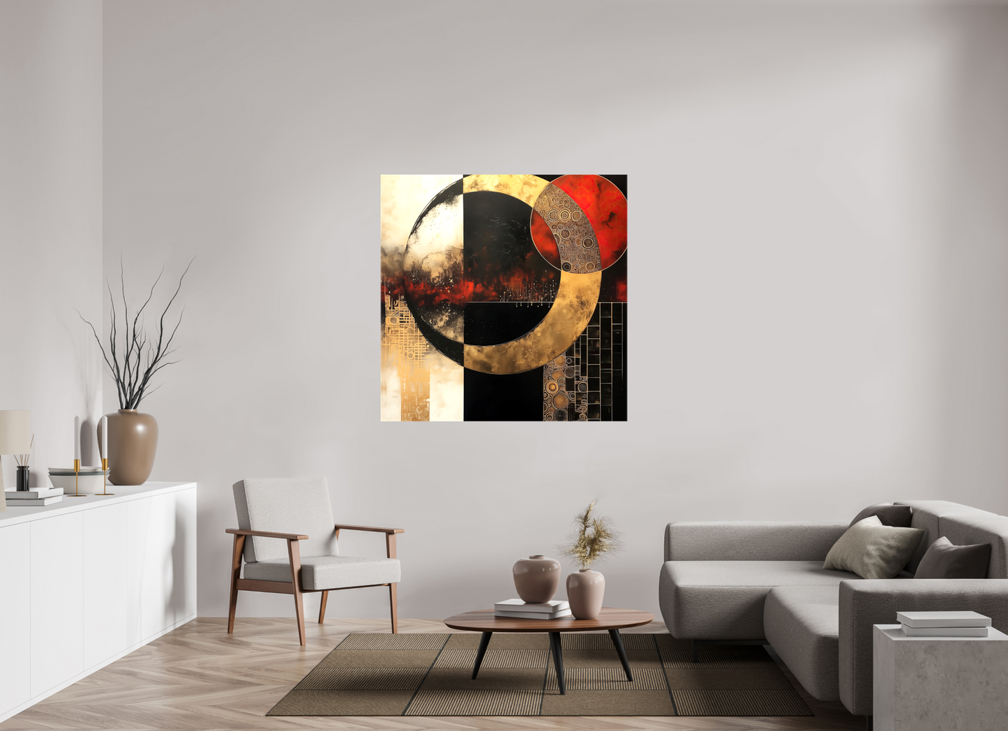 50 x 50″, Glossy Canvas Gold Blood Moon