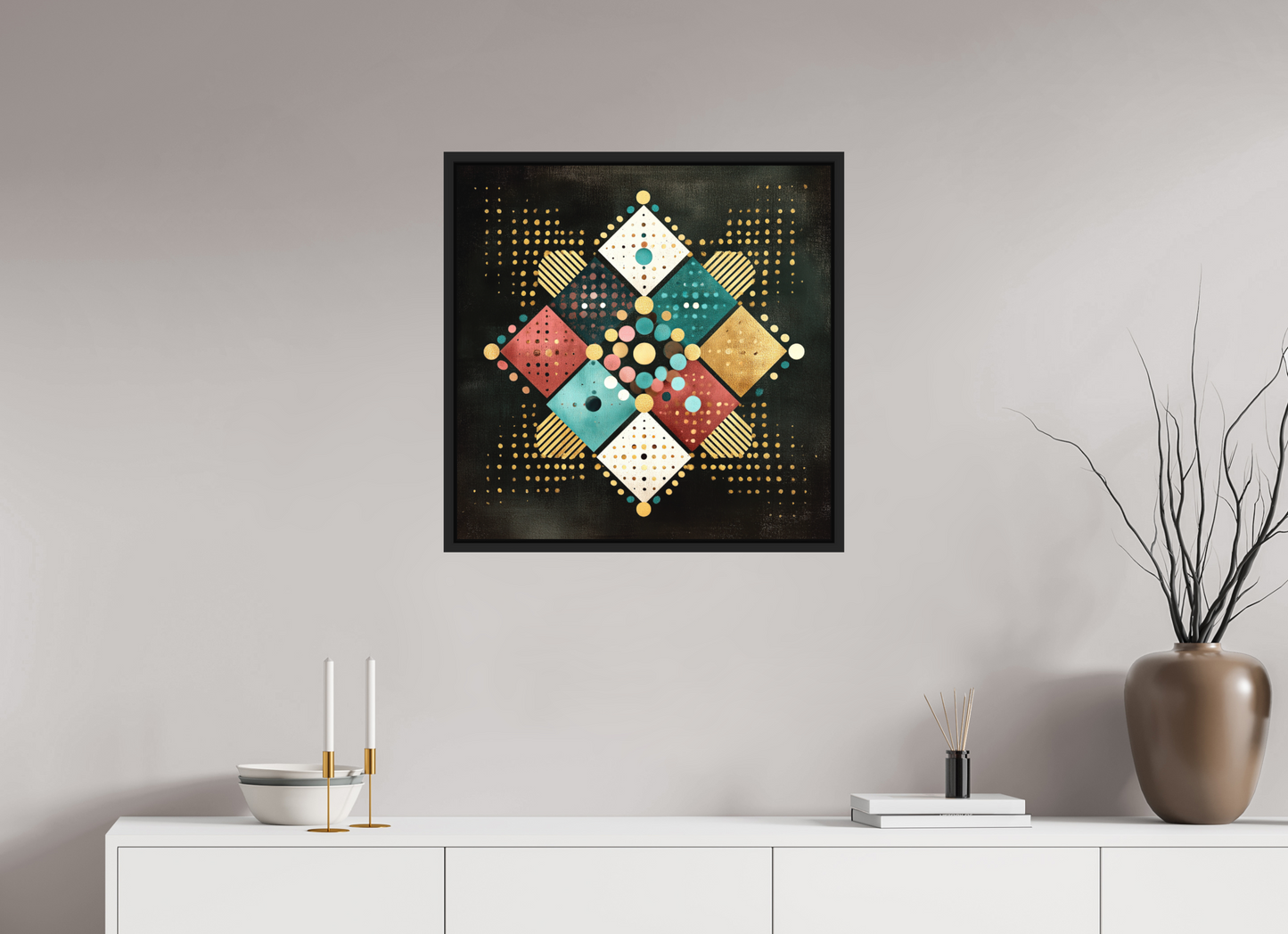 25 x 25″, Photo Print on Aluminum Backing with boarder Squares