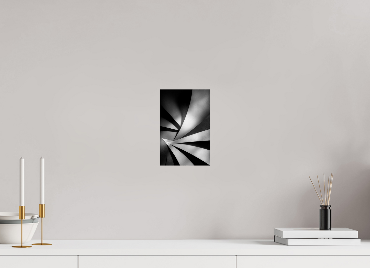 6 x 9.2″, Fine Art Print On Aluminum Dibond Abstract B&W 2