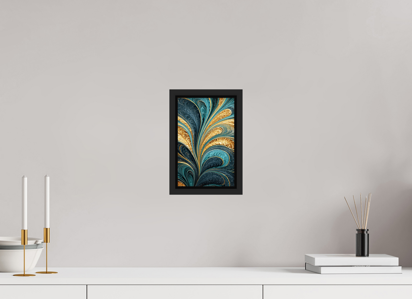 6 x 9.4″, Fine Art Print on Aluminum Dibond with Boarder Art Deco Swirl
