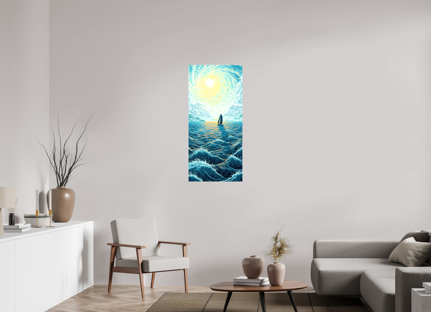 20 x 43.8″, Glossy Canvas Sail to the Sun