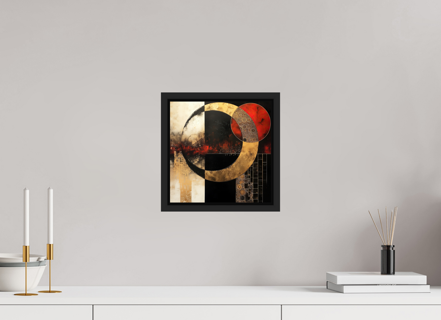 10 x 10″, Fine Art Print on Aluminum Dibond with Boarder Gold Blood Moon