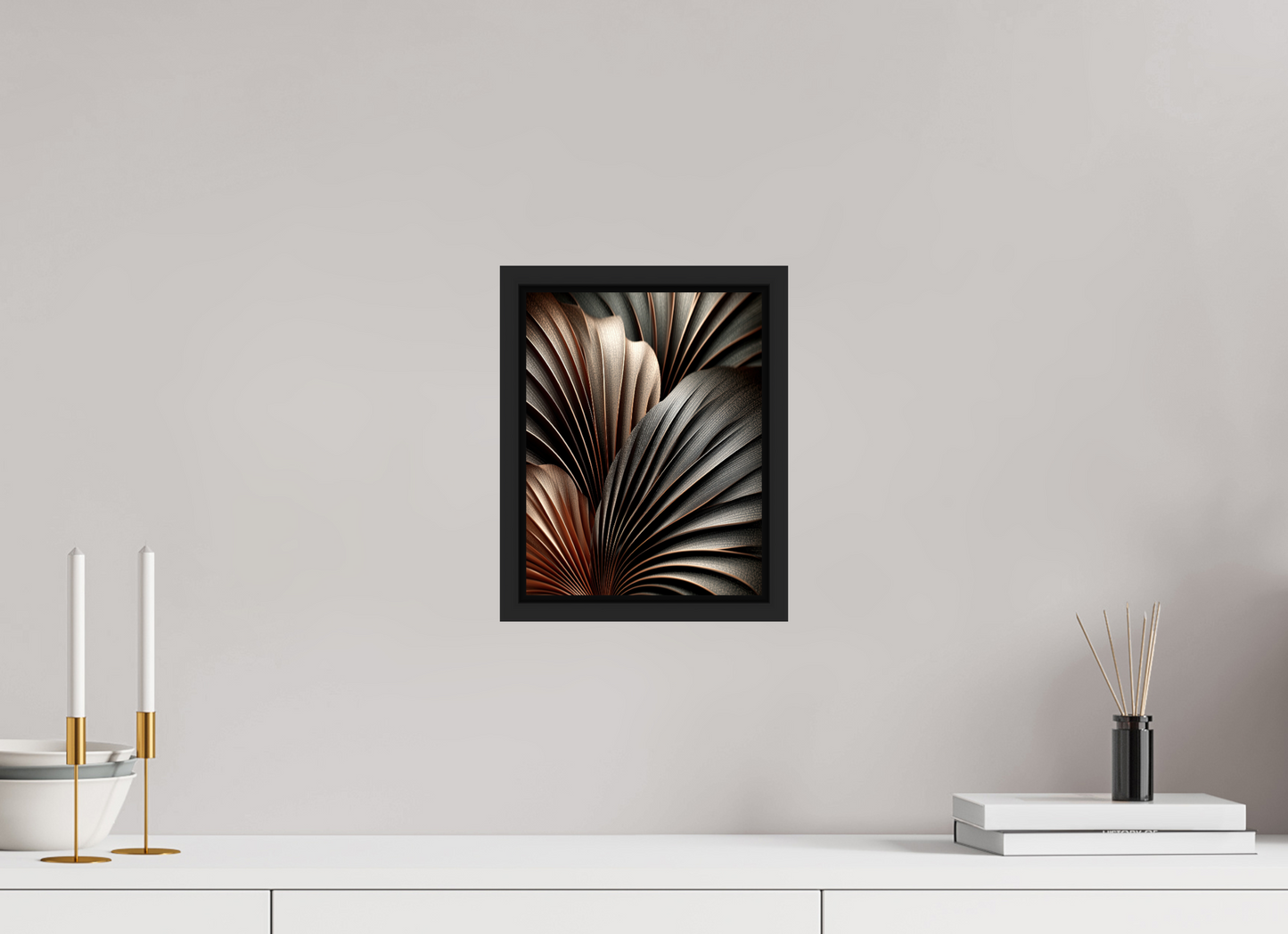8 x 10.3″, Fine Art Print on Aluminum Dibond with Boarder Dark Leaves