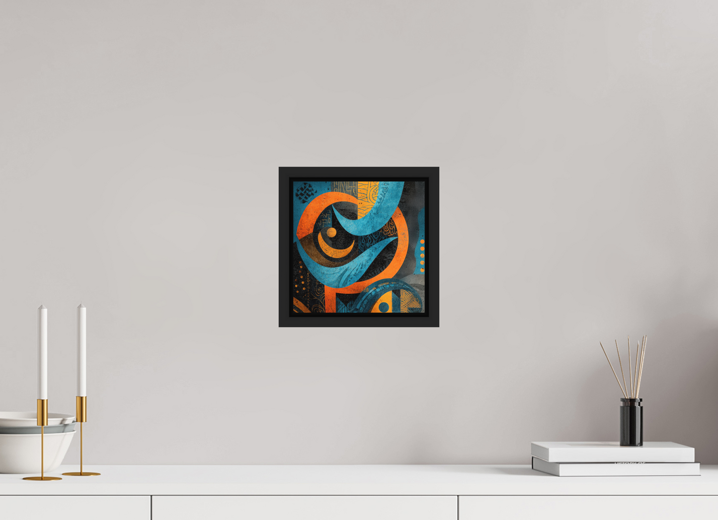 8 x 8″, Photo Print on Aluminum Backing with boarder Abstract Tribal 2