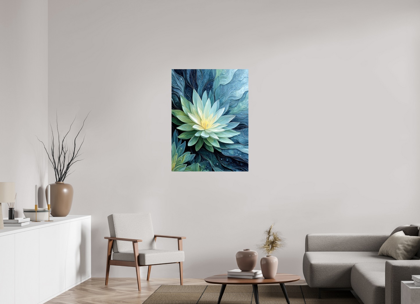 30 x 40″, Fine Art Print On Aluminum Dibond Blue Lily