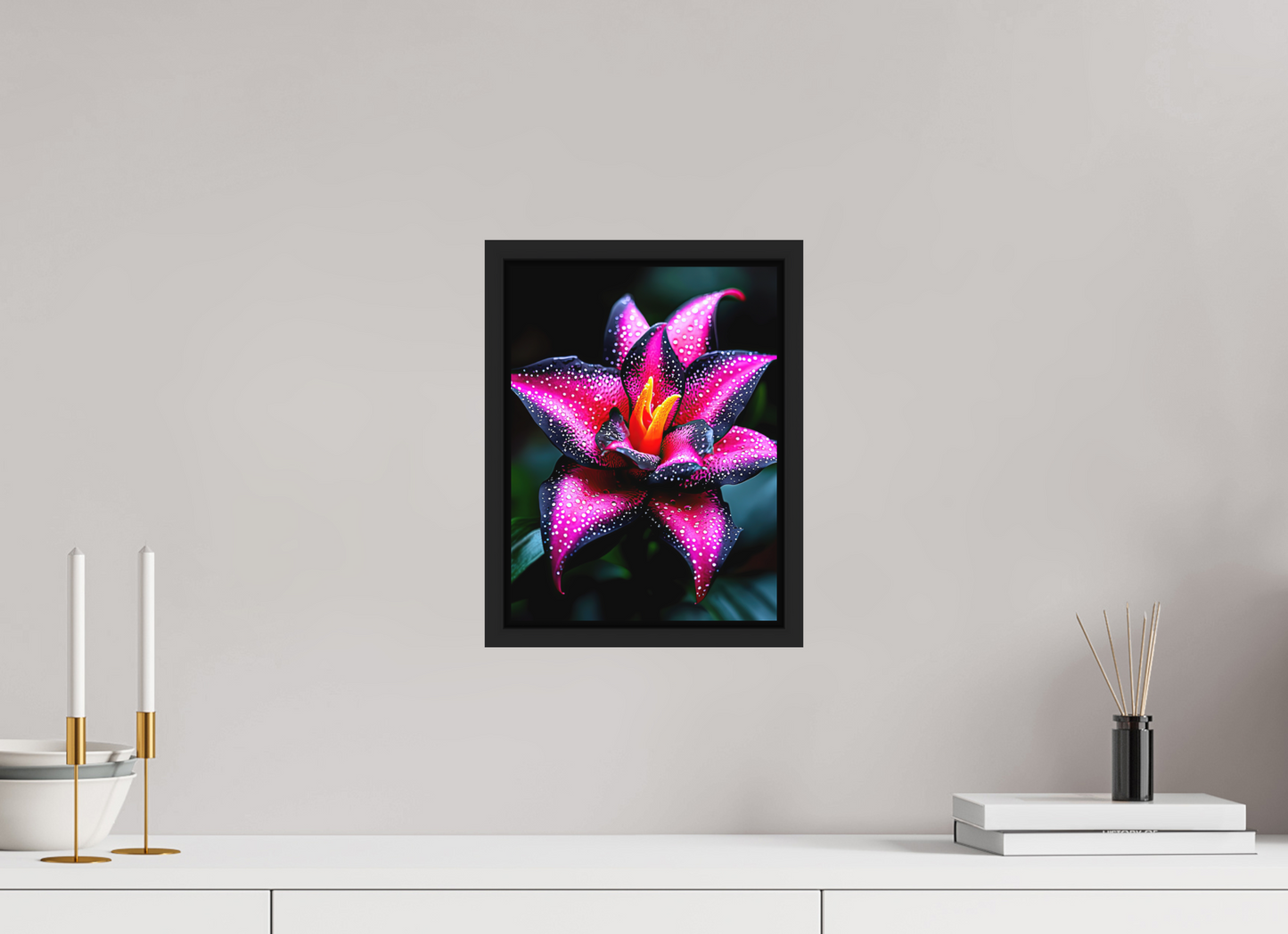 9 x 12″, Photo Print on Aluminum Backing with boarder Pink Poison Flower