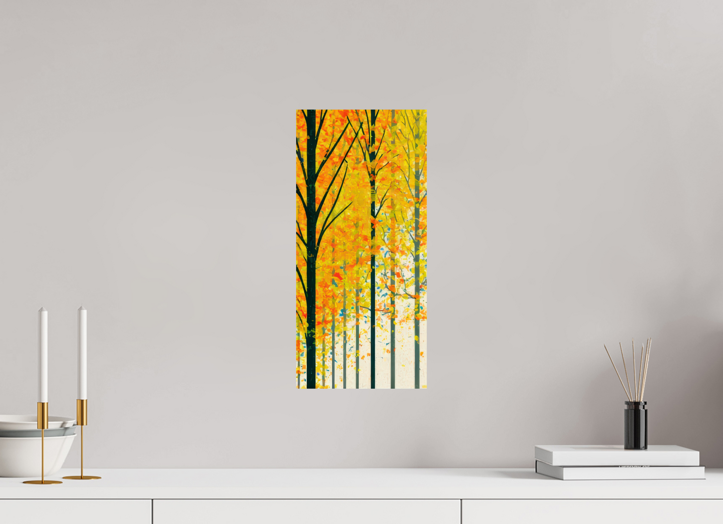 8 x 17.1″, Fine Art Print On Aluminum Dibond Autumn Trees