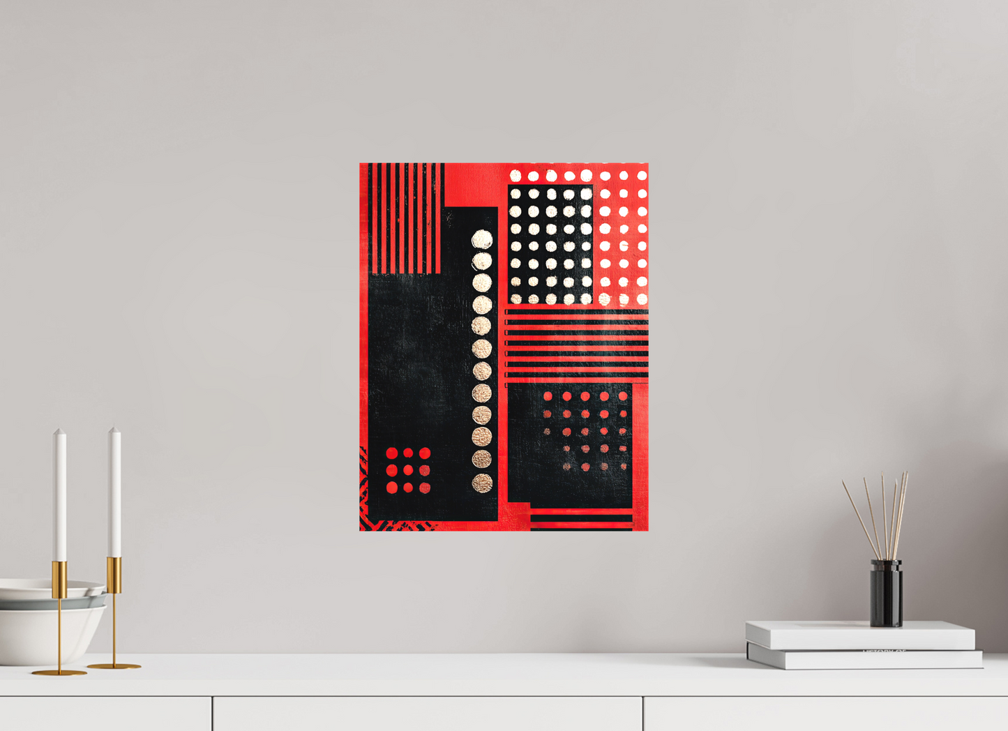 12 x 15.4″, Textile on Canvas Abstract Barcode