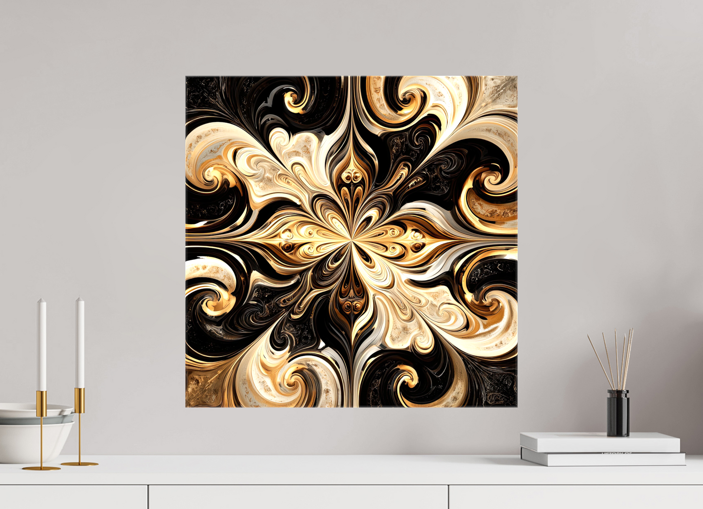 20 x 20″, Glossy Canvas Coffee & Cream