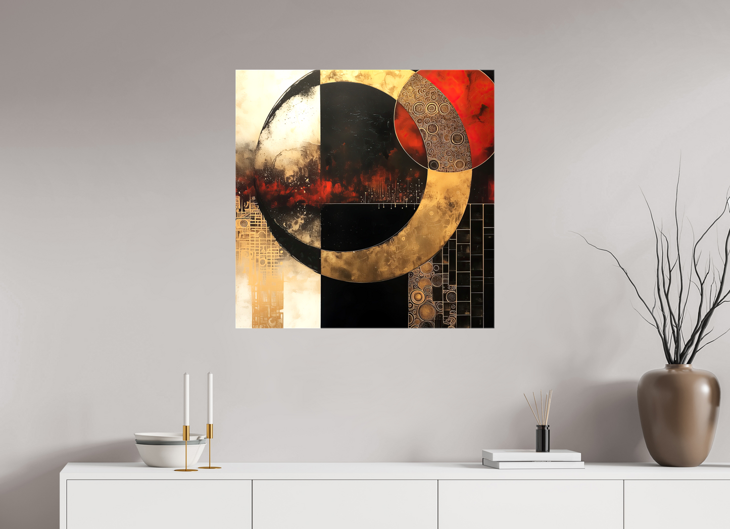 30 x 30″, Glossy Canvas Gold Blood Moon