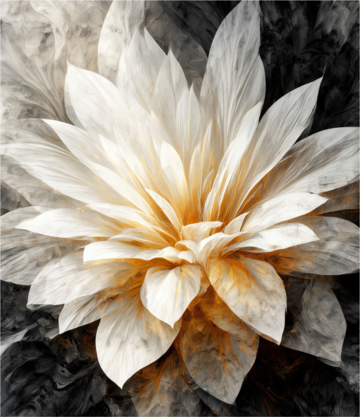 Main image White & Gold Flower 2