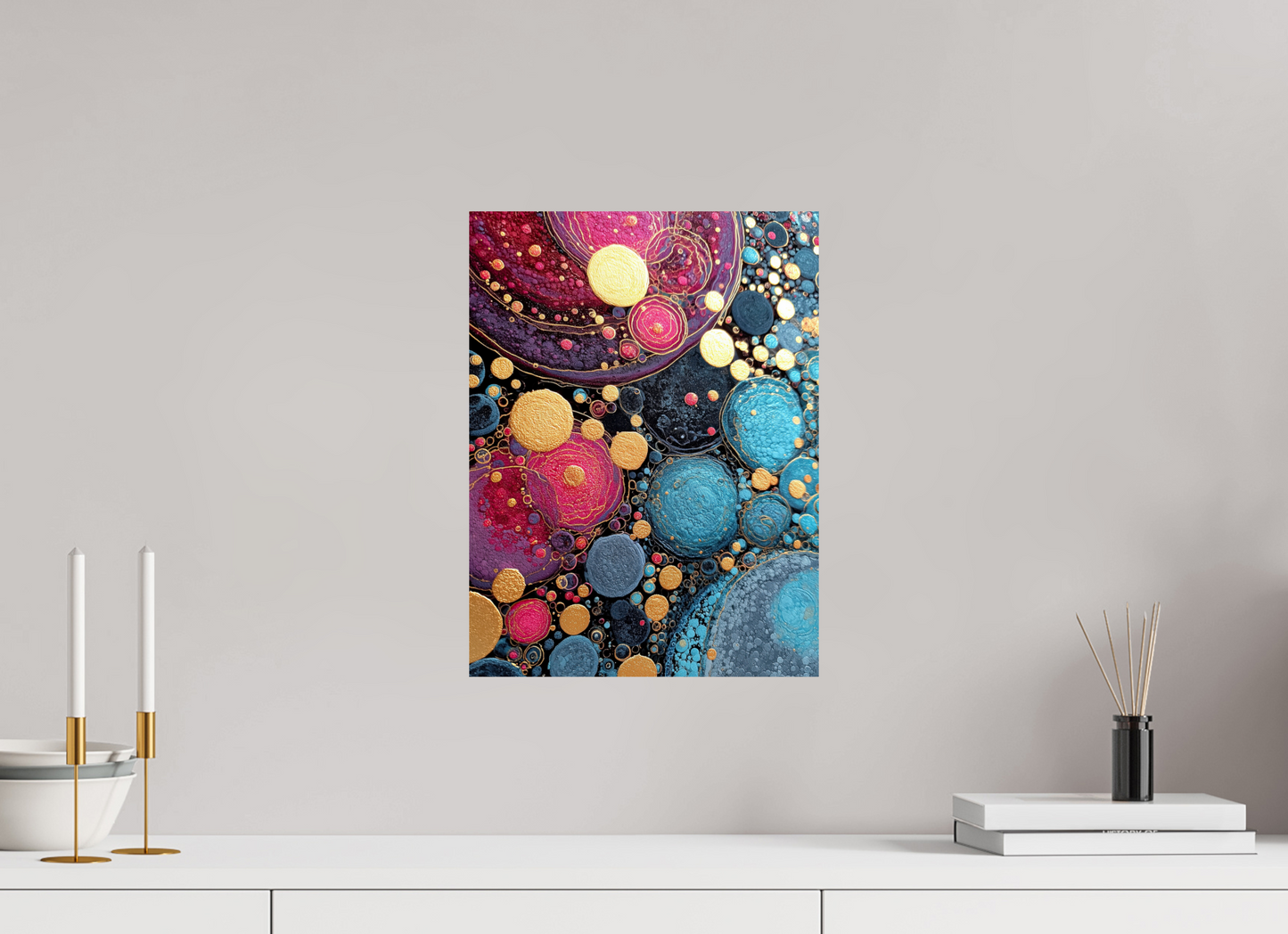 12 x 16″, Fine Art Print On Aluminum Dibond Abstract Circles