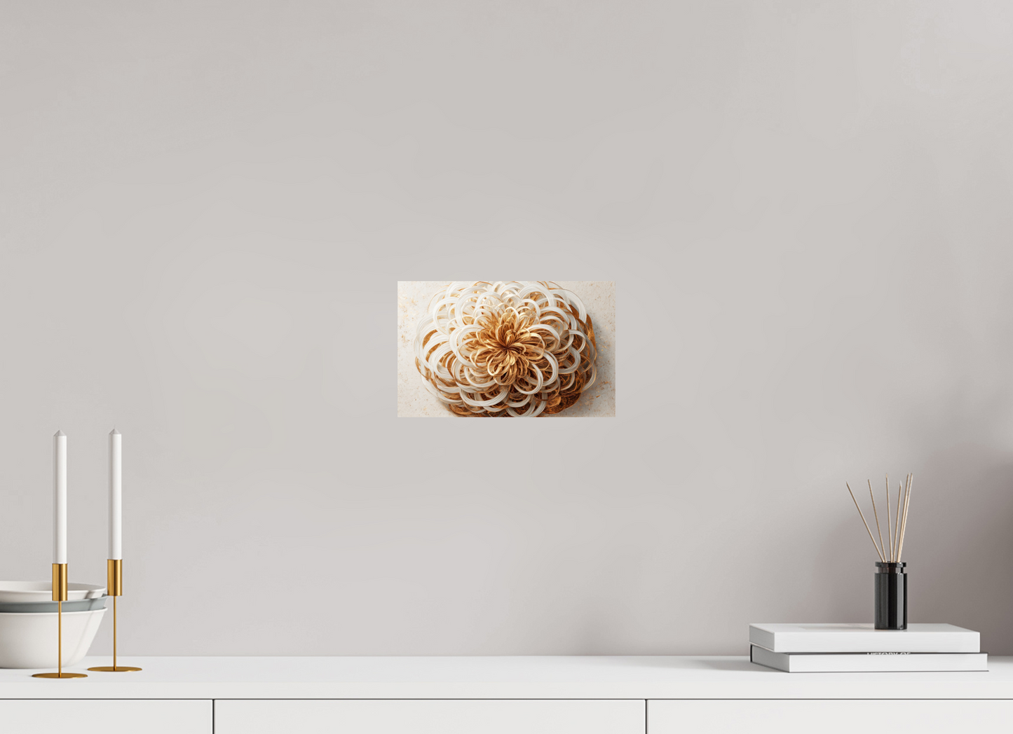 9.6 x 6″, Fine Art Print On Aluminum Dibond Abstract Gold Flower