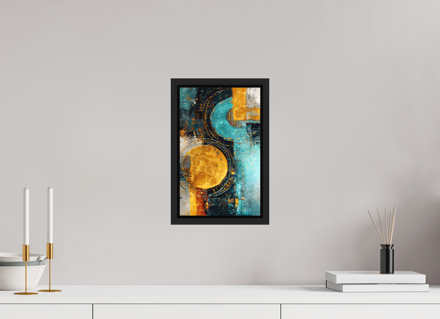 8 x 12.7″, Photo Print on Aluminum Backing with boarder Abstract Gold Paint 2