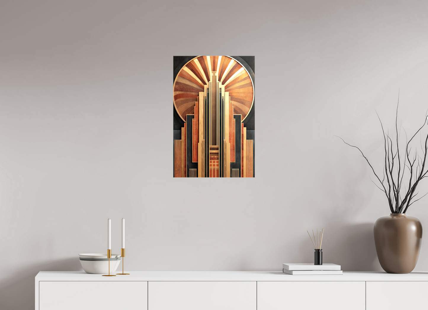 16 x 24″, Glossy Canvas Art Deco City 1