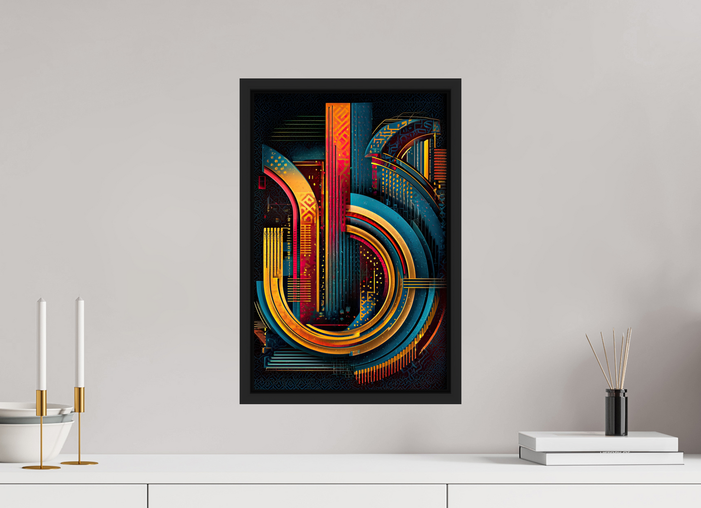12 x 18.5″, Fine Art Print on Aluminum Dibond with Boarder Abstract Jazz